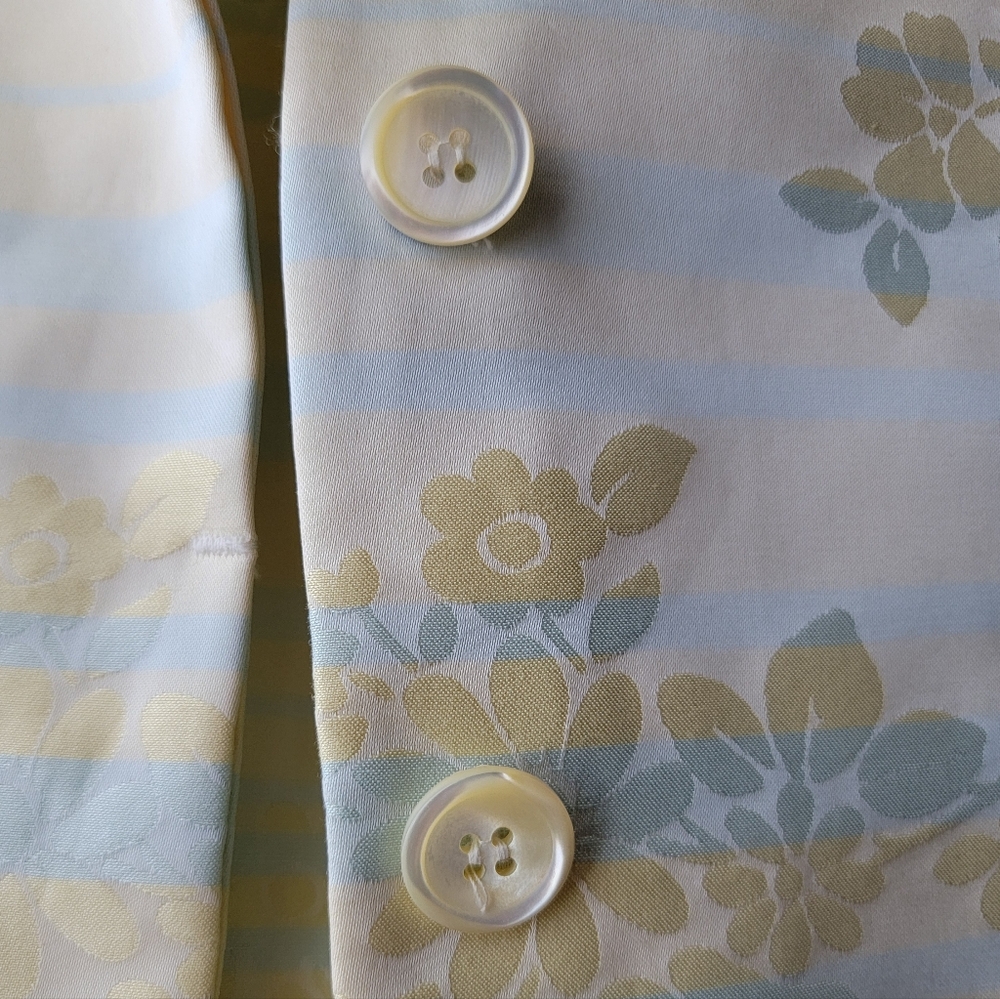 Vintage Worth 8P Skirt Jacket Suit Set Yellow Blue Floral - Picture 6 of 16
